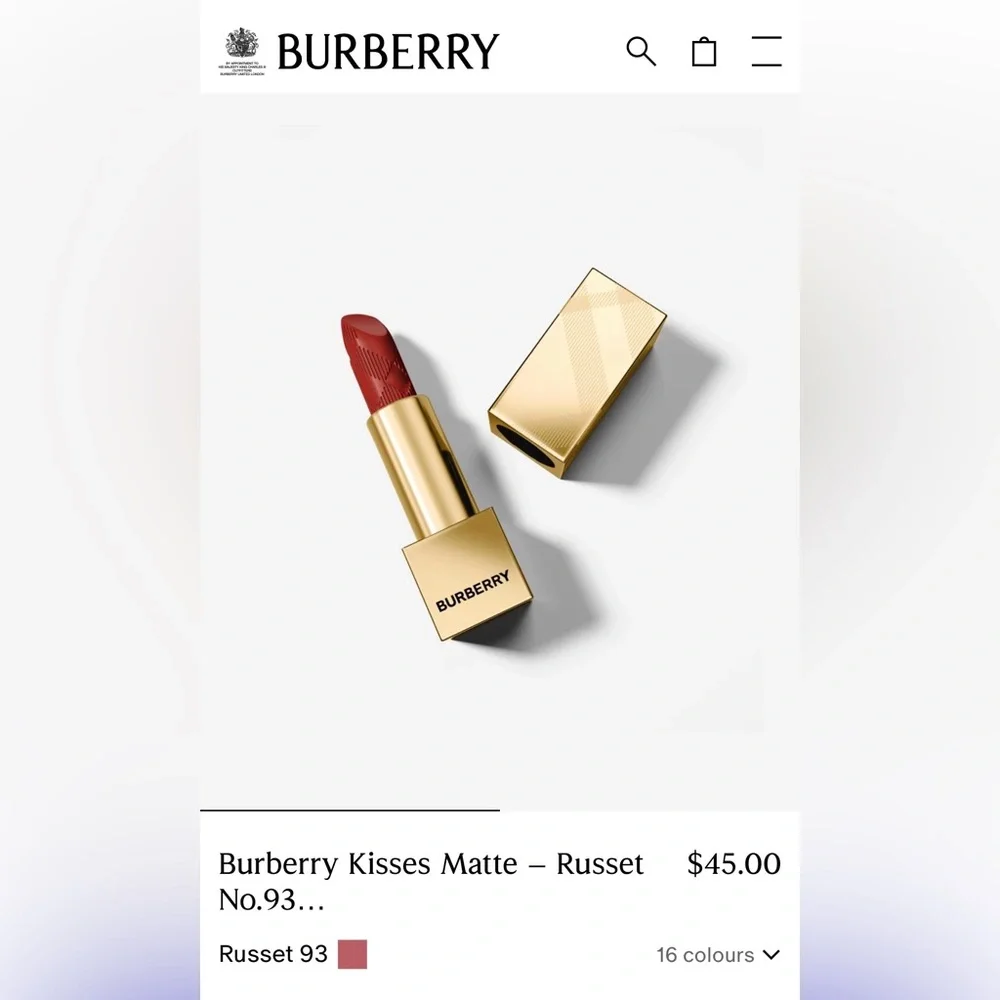 NIB .11oz BURBERRY 93 MATTE RUSSET